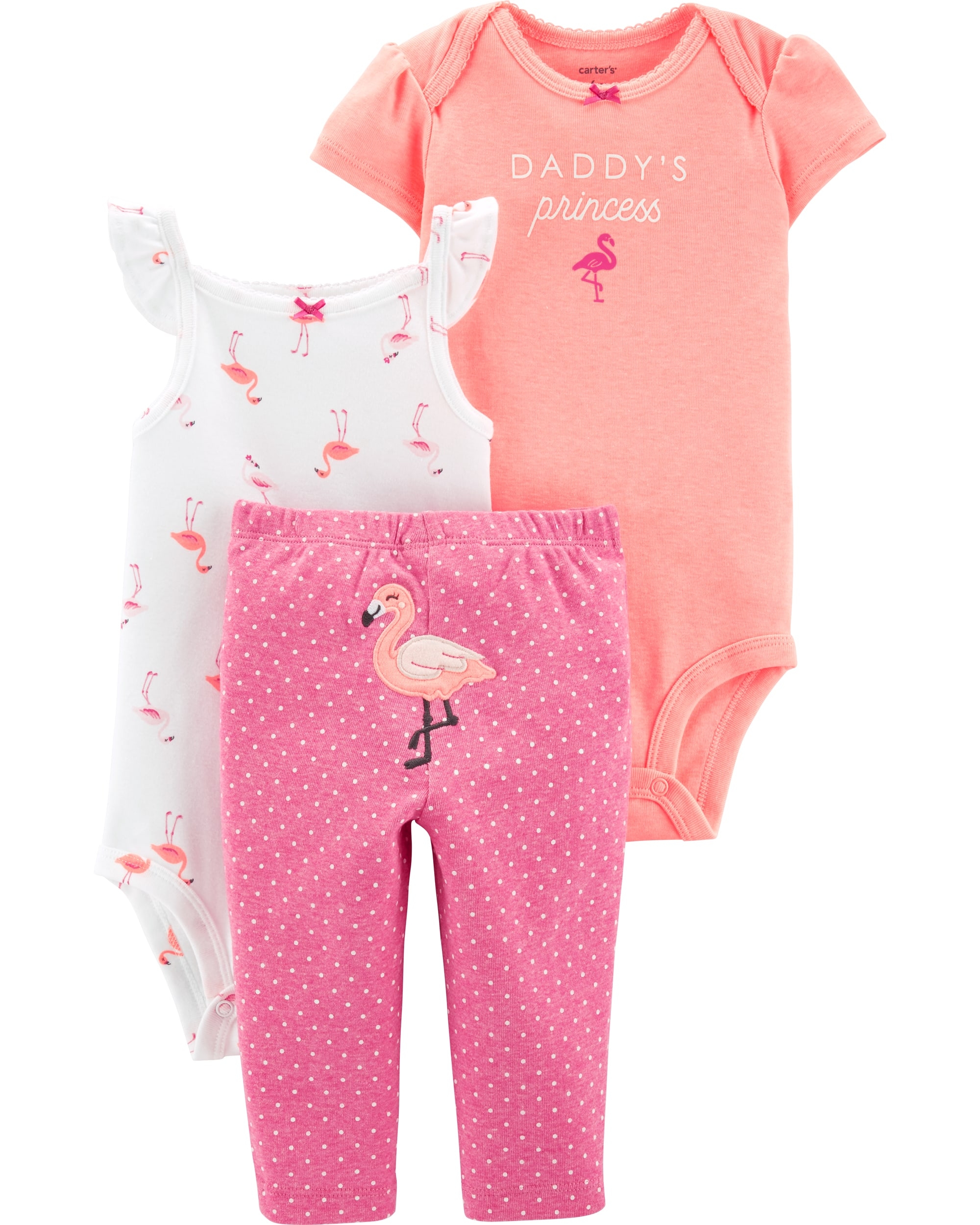 Carter’s Set 3 Piese Flamingo pantaloni lungi & body