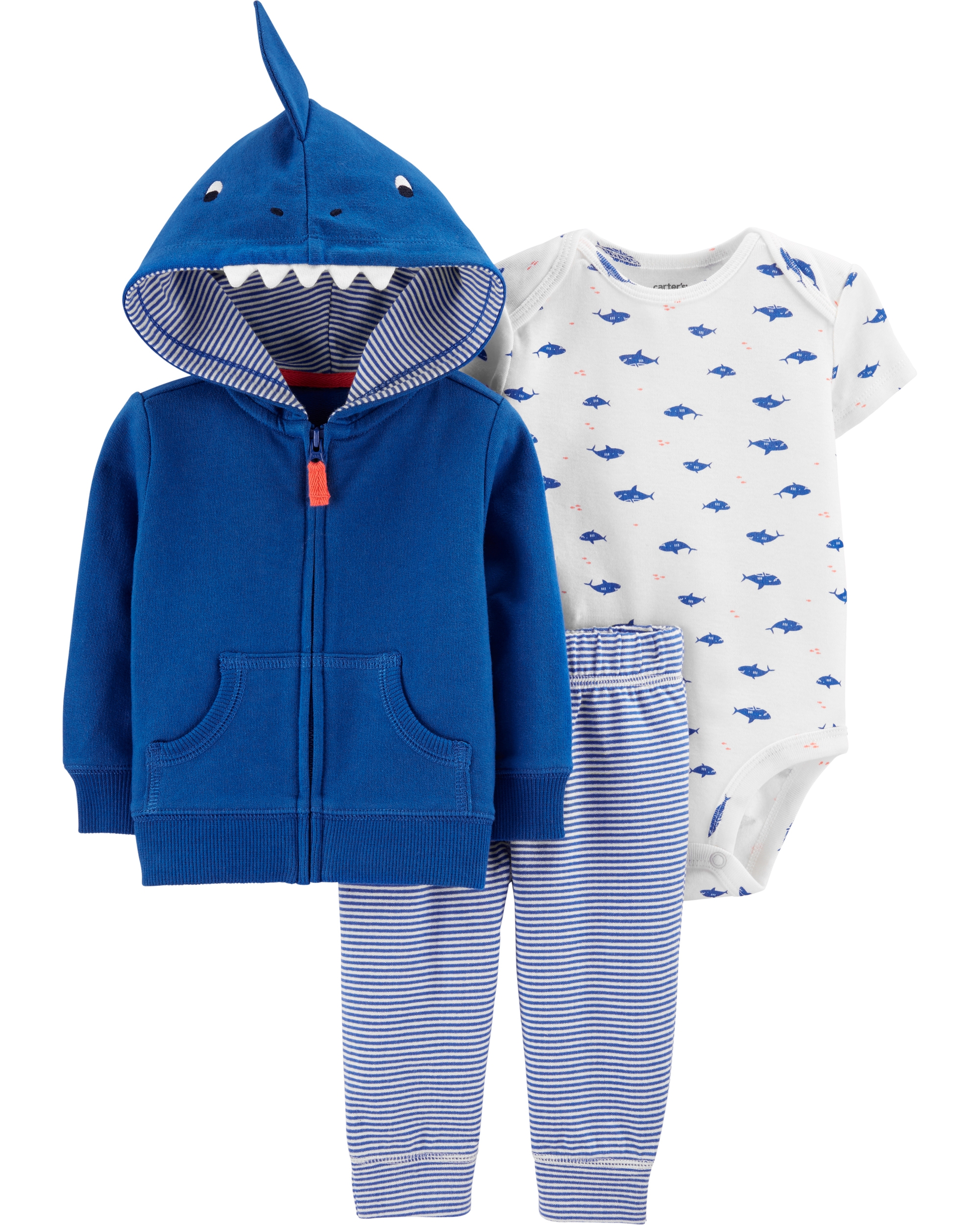 Carter’s Set 3 piese hanorac, pantaloni si body Rechin