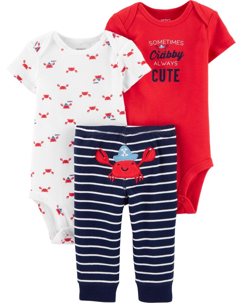 Carter’s Set 3 Piese 2 body-uri & pantaloni Crab