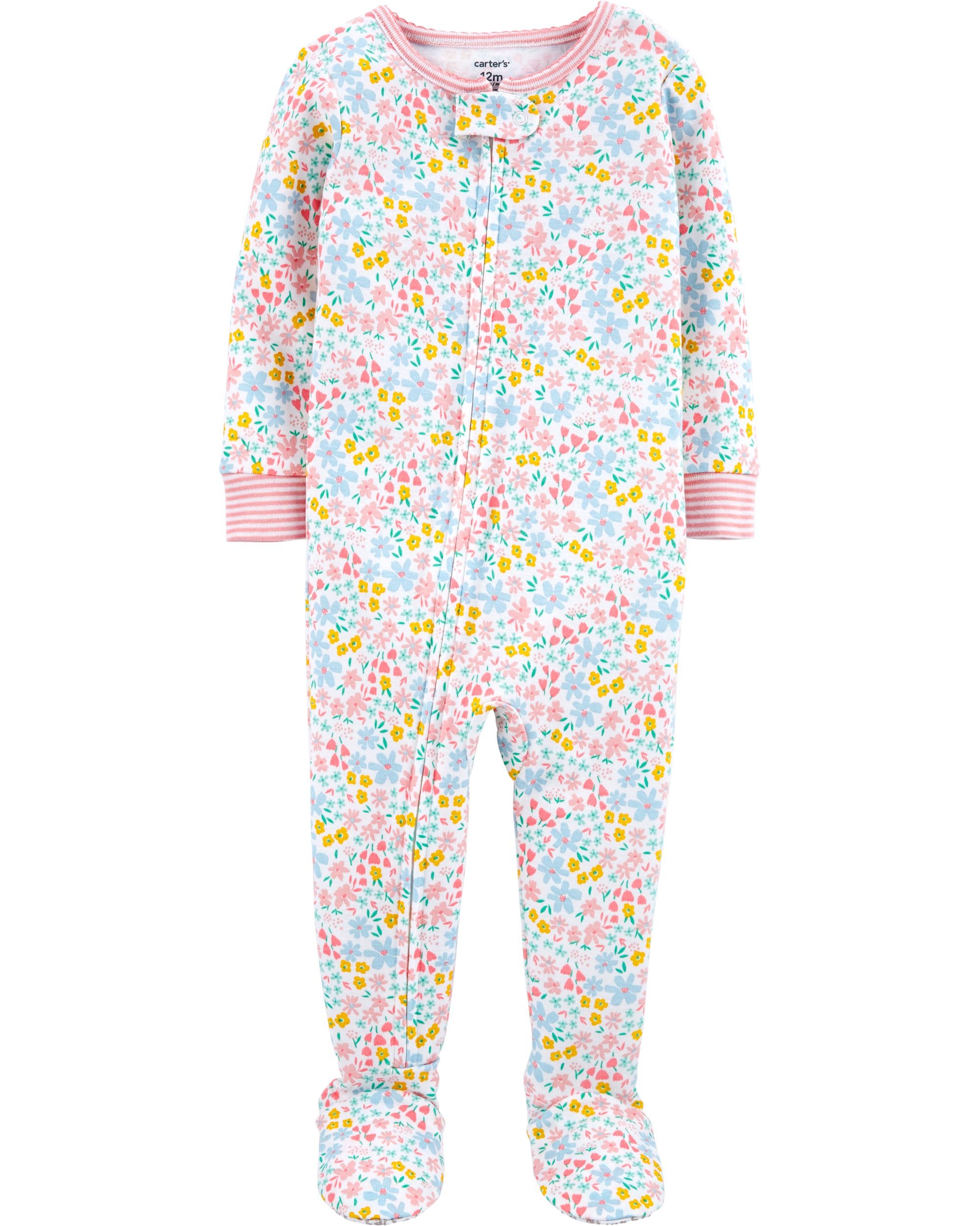 Carter\'s Pijama roz cu fermoar si floricele